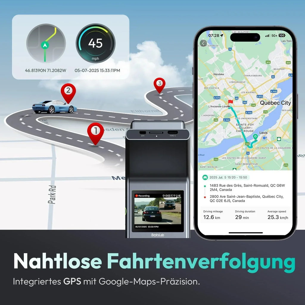 Cámara de salpicadero 4K para coche, doble cámara delantera y trasera con sensor STARVIS 2, WDR, GPS, Wi-Fi, control por voz y tarjeta SD de 64 GB