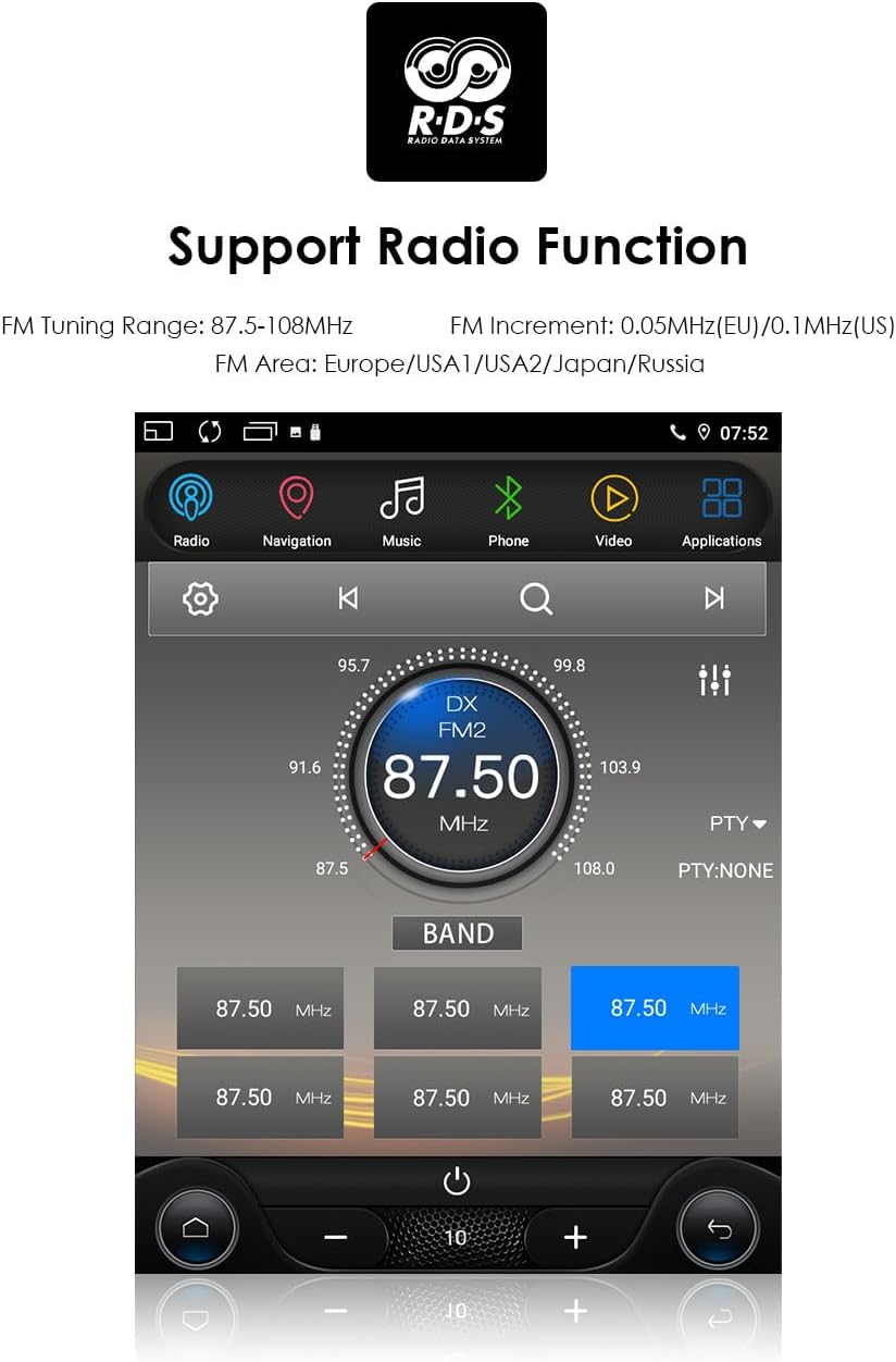 Autorradio Android 14 con pantalla vertical de 9,7" para Peugeot 407 2004-2011, compatible con Carplay / Android Auto, mandos en el volante, WiFi, 4G, AM/FM, 4 núcleos, 2GB de RAM
