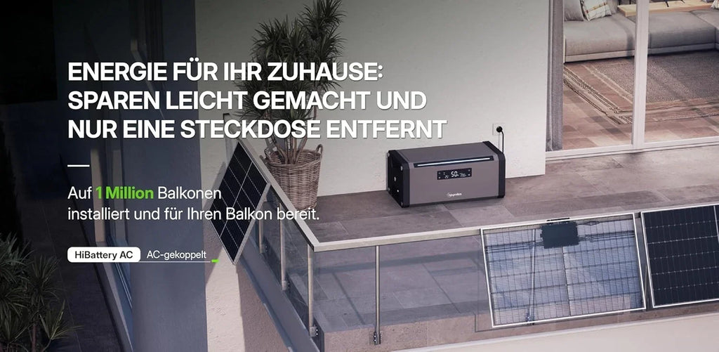 Batería solar HiBattery AC 1,92 kWh, sistema de almacenamiento para balcón fotovoltaico, acoplamiento AC, ampliable hasta 11,52 kWh