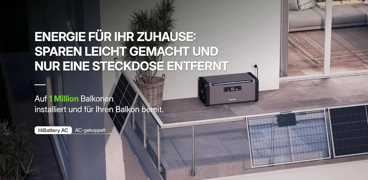 Batería solar HiBattery AC 1,92 kWh, sistema de almacenamiento para balcón fotovoltaico, acoplamiento AC, ampliable hasta 11,52 kWh
