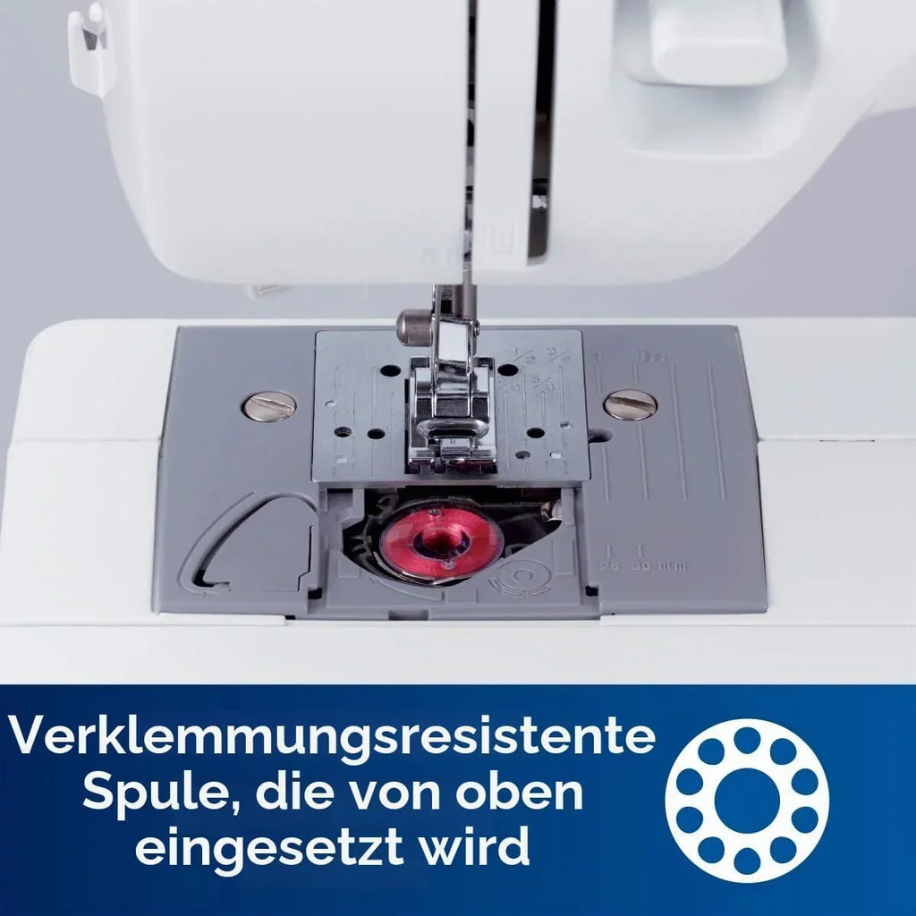 Máquina de coser eléctrica XM2701S, 27 puntadas, brazo libre, enhebrador automático, con cable