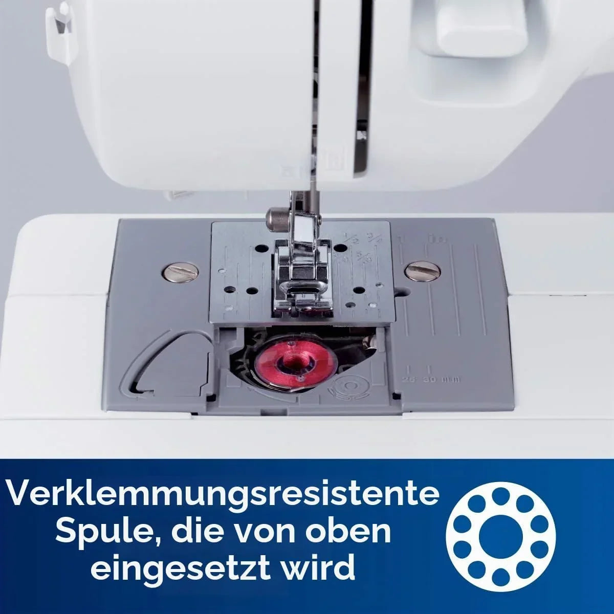 Máquina de coser eléctrica XM2701S, 27 puntadas, brazo libre, enhebrador automático, con cable
