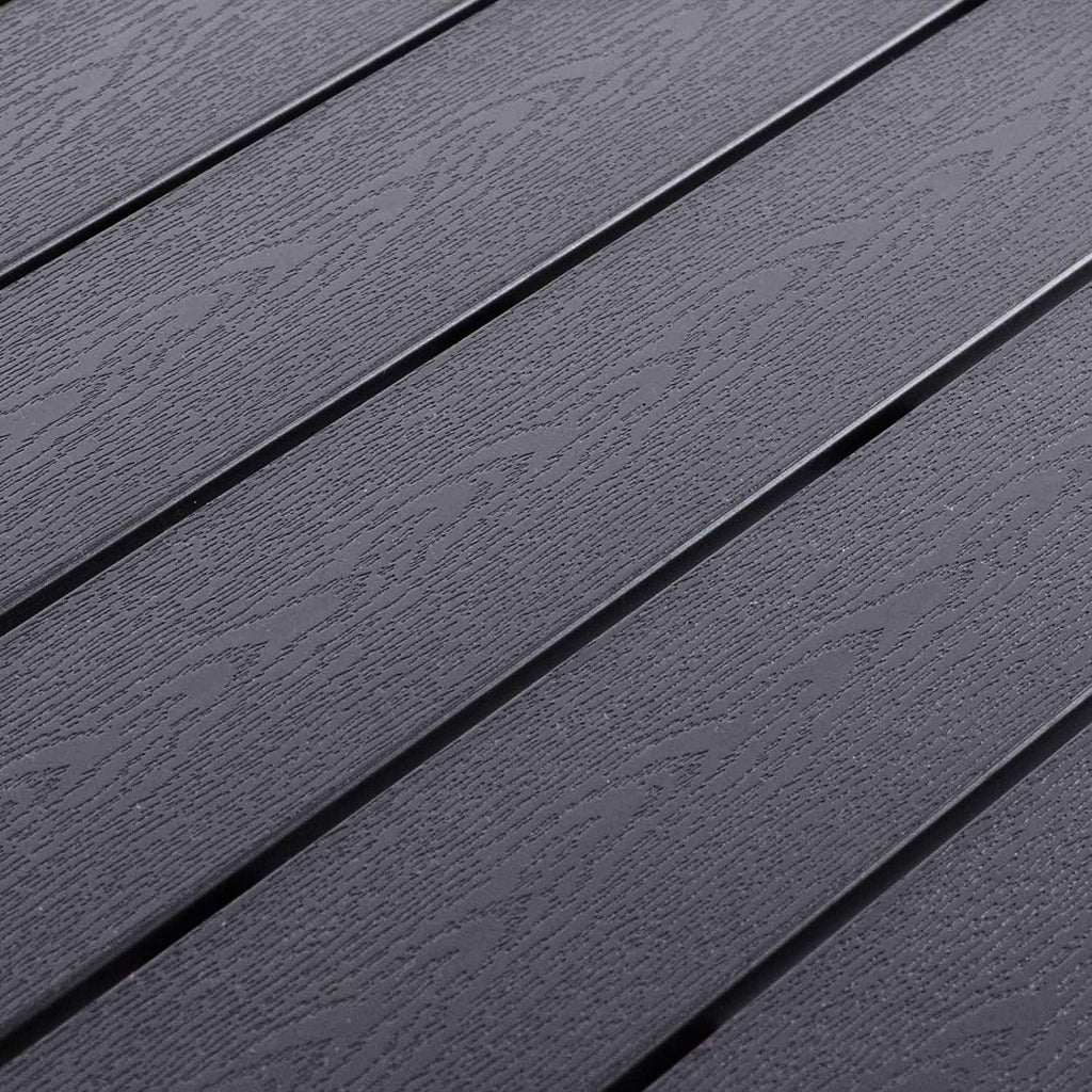 Mesa de jardín Mojawo XL de aluminio antracita/negro, mesa de comedor, muebles de jardín, imitación madera Nonwood, resistente a la intemperie, 180x90x74 cm