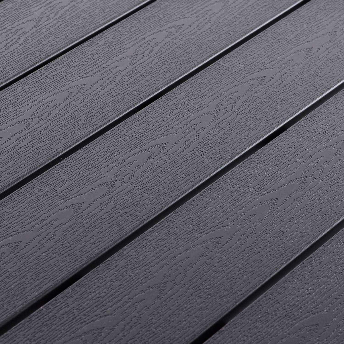 Mesa de jardín Mojawo XL de aluminio antracita/negro, mesa de comedor, muebles de jardín, imitación madera Nonwood, resistente a la intemperie, 180x90x74 cm