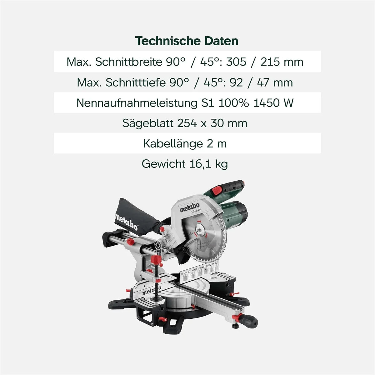 Sierra ingletadora telescópica KGS 254 M 613254000 disco de 254 mm función de tracción Precision Cut Line 1450 W 4500 rpm