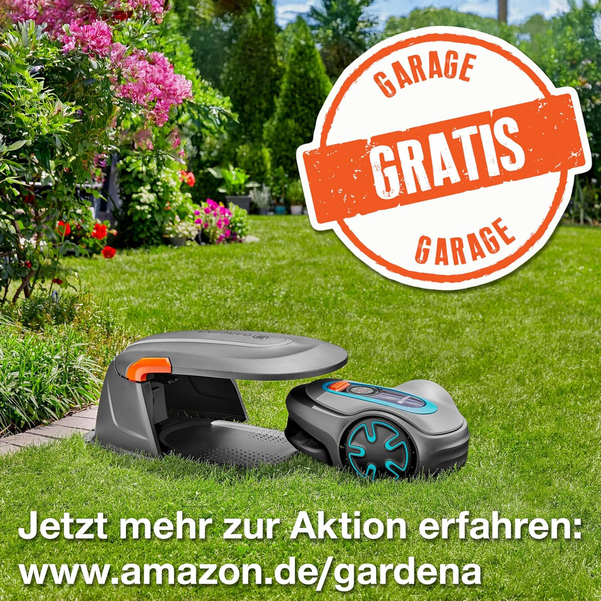 Robot cortacésped Gardena SILENO minimo 250 m²: cortacésped inteligente con conectividad óptima, programable mediante la aplicación Gardena Bluetooth, versión alemana (15201-20)