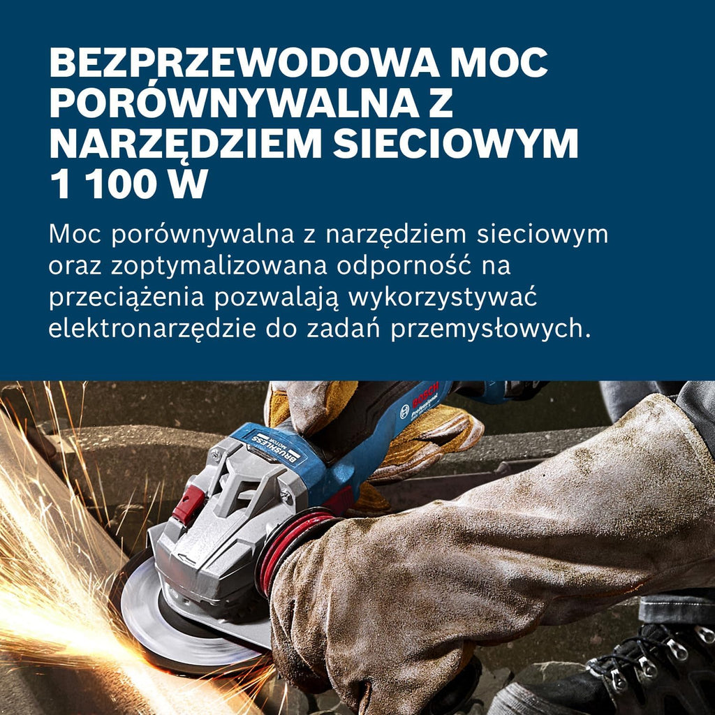 Bosch Professional 18 V firmy Bosch: akumulatorowa szlifierka kątowa GWS 18V-11 S (Ø tarczy 125 mm, walizka L-BOXX)