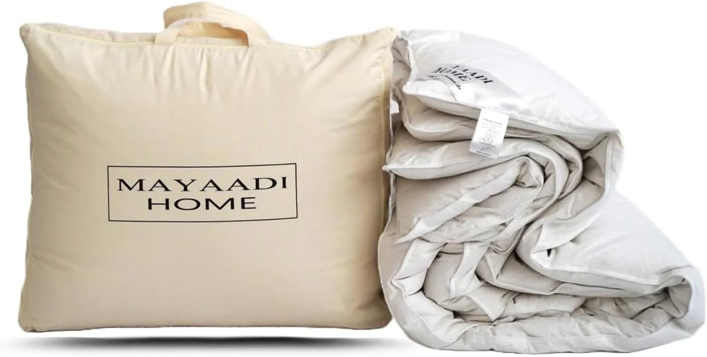 Mayaadi-Home MA83 kołdra puchowa na zimę, kołdra pikowana, 70% puchu, 30% pierza, 135 x 200 cm, wypełnienie 1800 g, bardzo ciepła