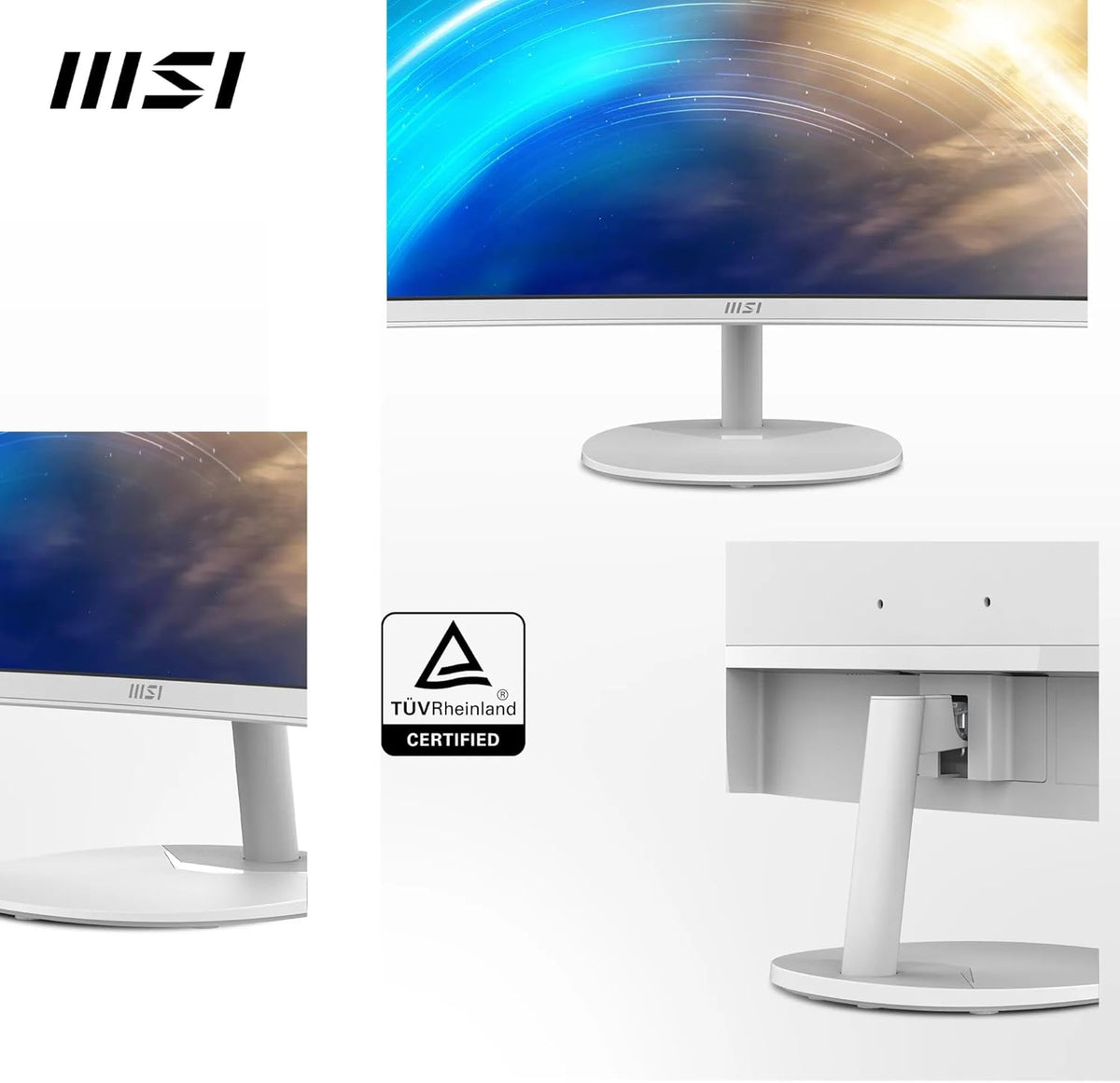 Monitor de oficina curvo MSI Pro MP341CQW 34" UWQHD - Panel VA 1500R, 3440x1440, 100Hz, confort ocular, contraste 3000:1, 21:9, altavoces integrados, DP 1.2a, HDMI 2.0b - Blanco