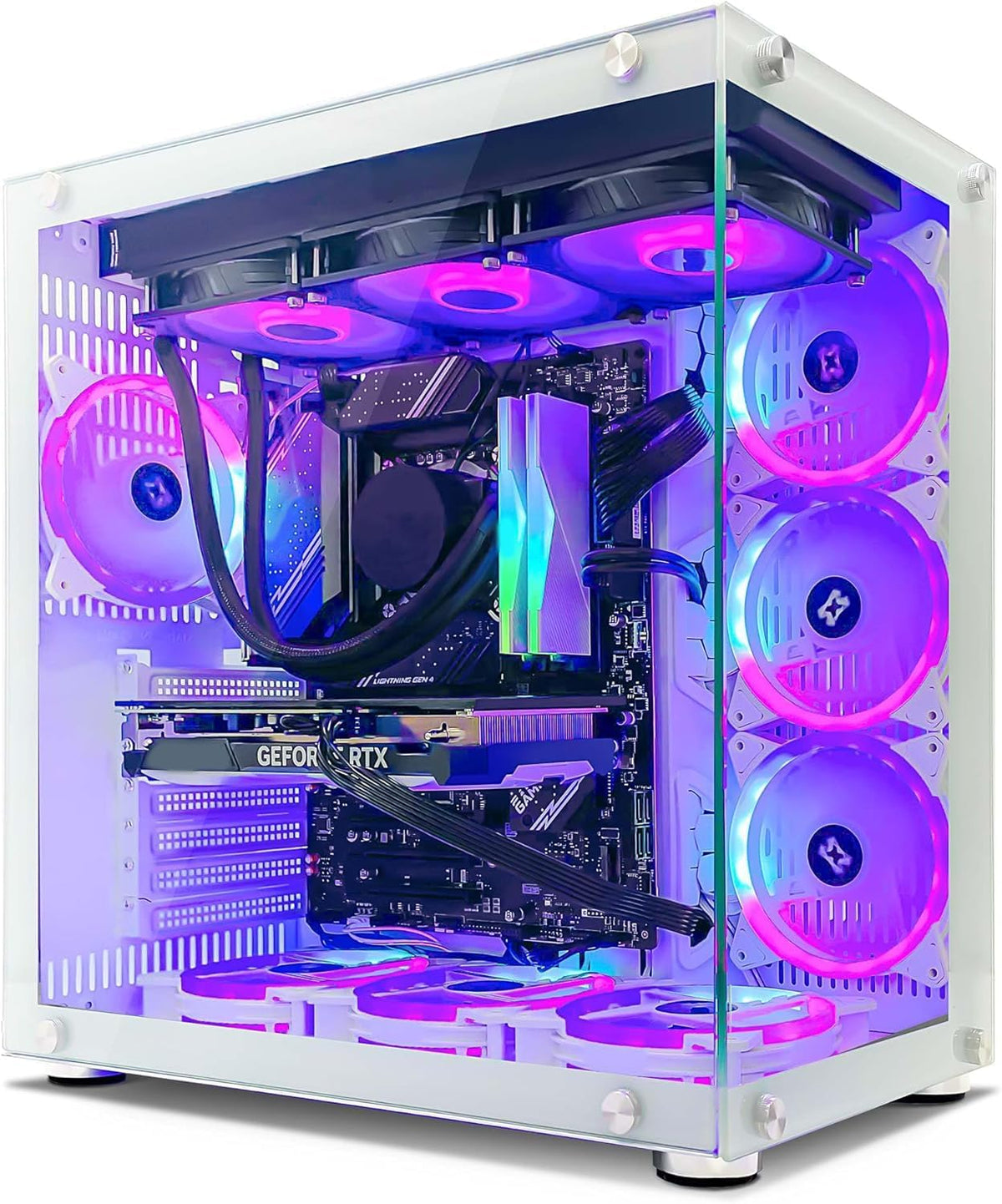 INFOMAX | PC Gamer, Ordenador de Sobremesa, PC Gaming - PROCESADOR Core i5-12400F RTX 5060 8 GB RAM DDR4 16 GB RGB SSD 1 TB WiFi CAJA ARGB 7 VENTILADORES Refrigeración líquida FREEOS