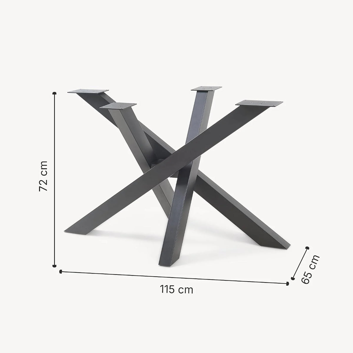 [en.casa] Nogi stołu Umala Spider Metal 115 x 65 x 72 cm Metalowe nogi do stołu jadalnego Biurko Nogi meblowe maks. 160 kg Nogi stołu Stal Czarne