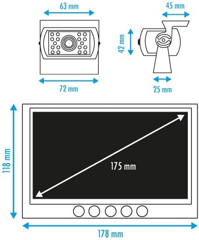 BEEPER Cámara de visión trasera para autocaravana, 7 pulgadas, cámara blanca RWEC79X