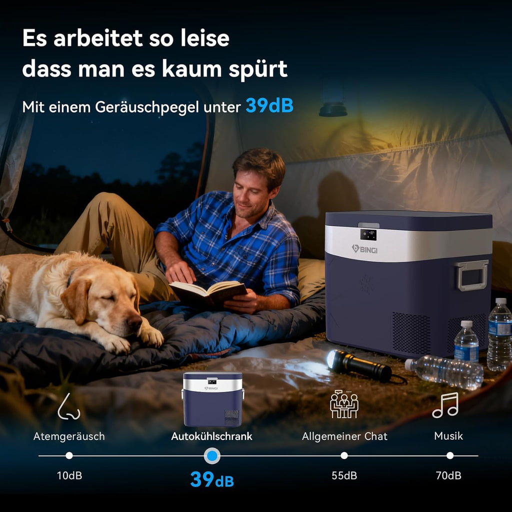 Nevera de compresor BINGI de 22L, mini refrigerador eléctrico portátil, congelador eléctrico de 12/24V CC, congelador portátil para coche, camión, picnic, camping y uso doméstico