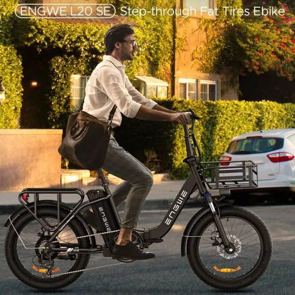 Bicicleta eléctrica plegable ENGWE con neumáticos Fat de 20 pulgadas, batería de litio de 15.6Ah para una autonomía de hasta 140 km, e-bike todoterreno de 7 velocidades para MTB, playa y nieve