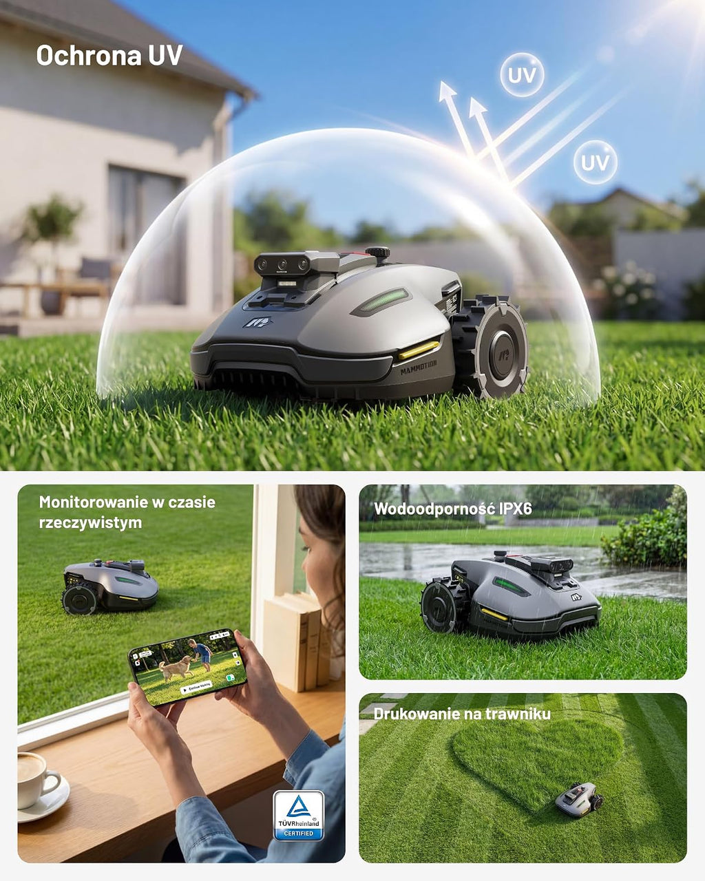 MAMMOTION YUKA mini 2 500 robot koszący bez przewodu, Zalec. 500 m²