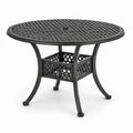 Mesa de jardín redonda de aluminio en negro, 90 cm