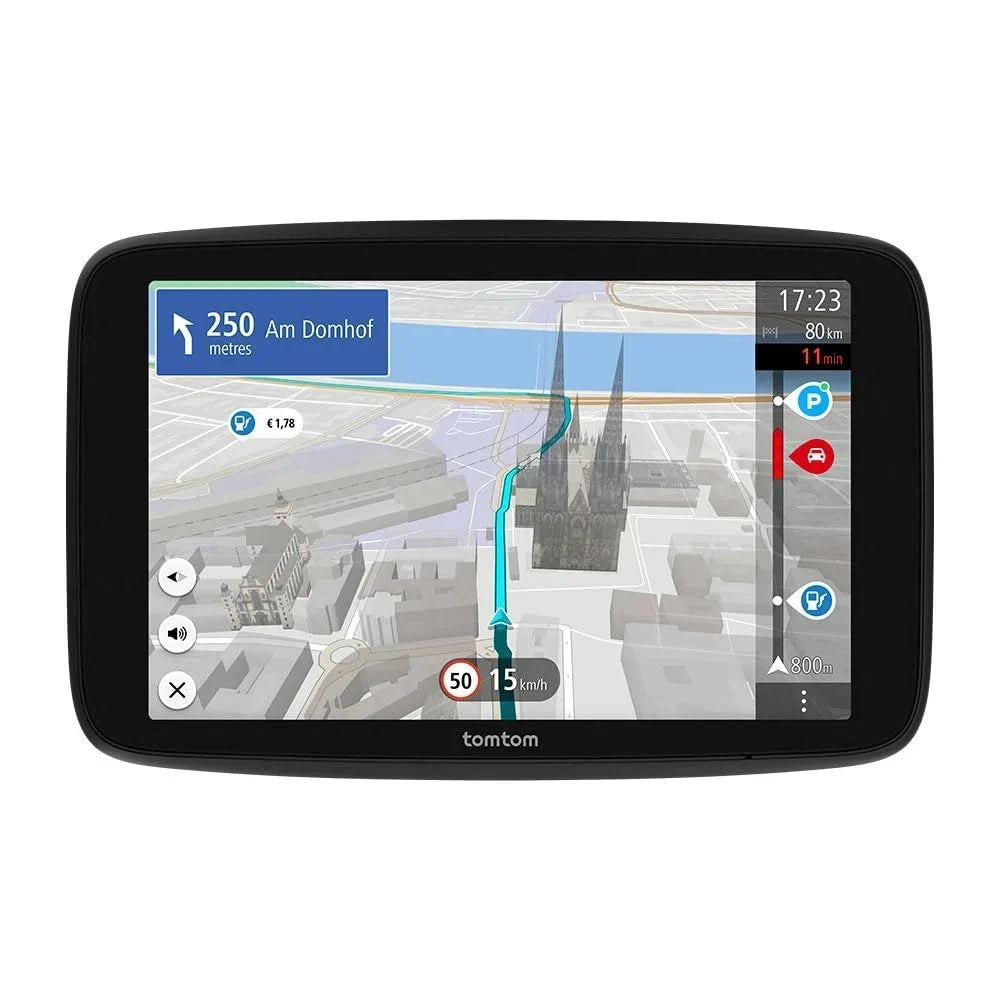 Navegador para coche TomTom GO Navigator, pantalla de 7 pulgadas, evitación de atascos, actualizaciones por Wi-Fi, servicio premium, soporte magnético