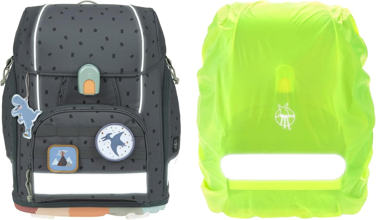 LÄSSIG Set de mochila escolar de 7 piezas para niños/School Set Boxy Unique Negro