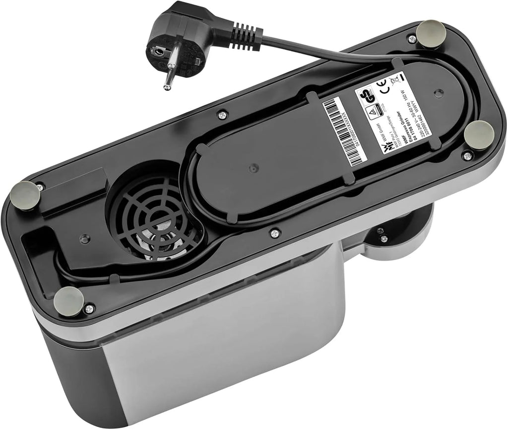 WMF Lumero elektryczny młynek do espresso 150 W, przyciski dotykowe LED, 40 stopni mielenia, pojemnik na kawę, stal nierdzewna Cromargan matowa