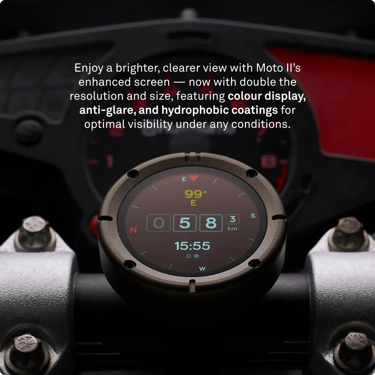 Navegador para moto Beeline Moto II, navegación global, interfaz de minimapa, 14h de batería, IP67, USB C, soporte de correa