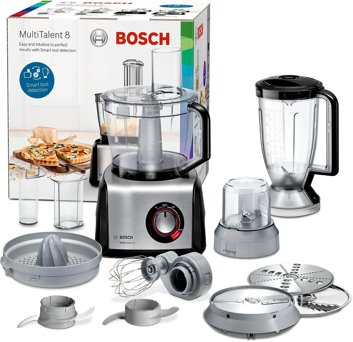 Bosch MultiTalent 8 Robot kuchenny 1250 W, MC812M844, biały, stal