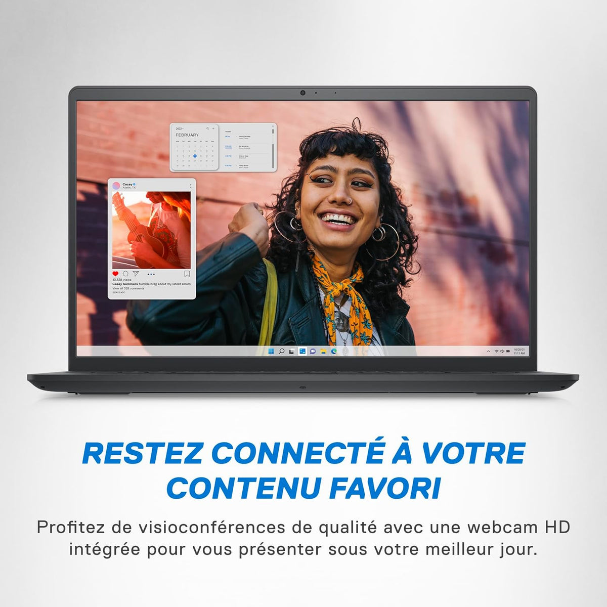 Dell Inspiron 15 (3530) - Pantalla FHD de 15,6" a 120 Hz, Intel Core i3-1305U, 8 GB de RAM, SSD de 256 GB, Intel UHD Graphics, Windows 11 Home, teclado AZERTY - Negro carbón