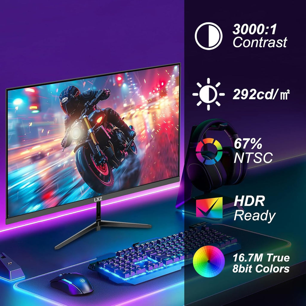 Monitor Gaming LXZ de 27 pulgadas 4K UHD (3840 x 2160), pantalla VA 16:9 con FreeSync y G-Sync, VESA 75mm x 75mm, HDMI 2.0, DP 1.4