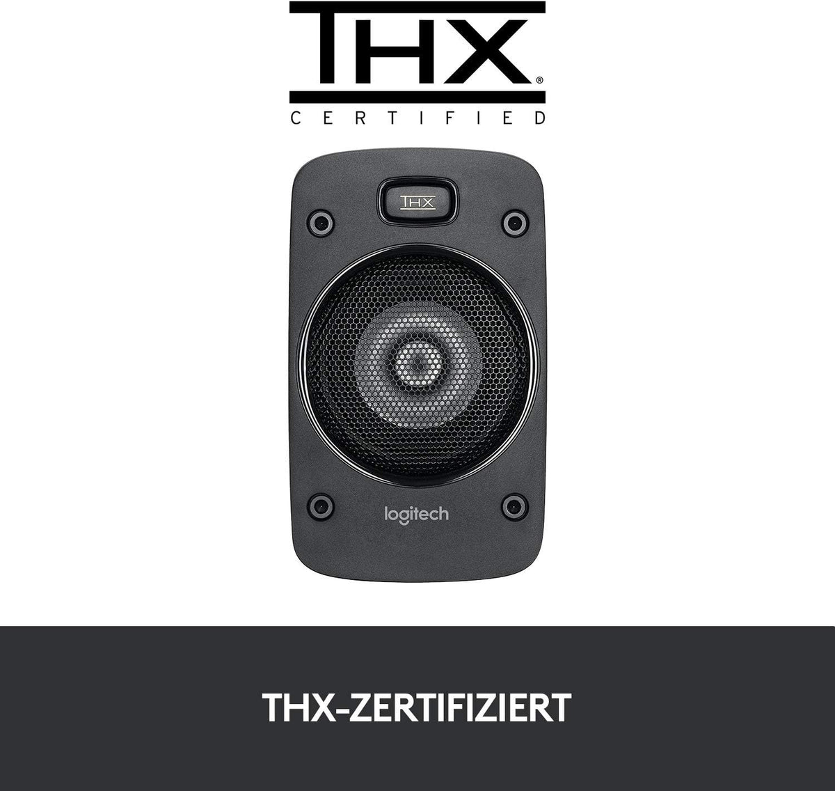 Sistema de sonido 5.1 Logitech Z906, altavoces con sonido envolvente de 1000 vatios, THX, múltiples entradas de audio, mando a distancia, enchufe UE, PC/PS4/Xbox/equipo estéreo/TV/smartphone/tableta - Negro