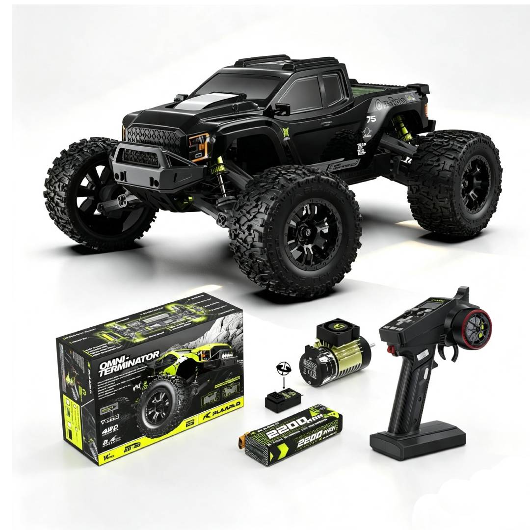 Monster Truck RC Brushless 1:10 4WD hasta 50 km/h todoterreno resistente al agua con fibra de carbono y control remoto