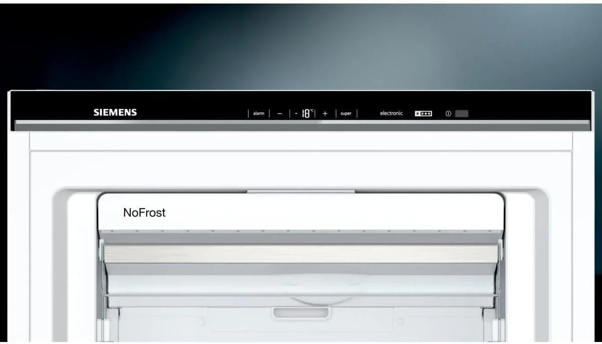 Congelador Siemens GS54NAWCV iQ500, 176 x 70 cm, 327 L, noFrost nunca más volver a descongelar, bigBox espacio para alimentos congelados grandes, varioZone estantes y cajones de cristal flexibles, Blanco