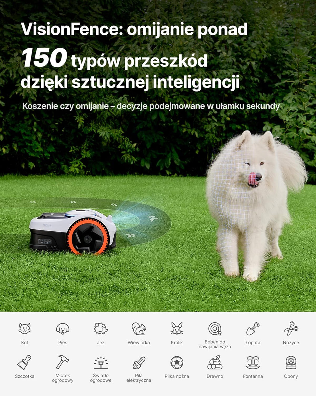 Segway Navimow i205 AWD Robot koszący, napęd na wszystkie koła umożliwiający koszenie na zboczu o nachyleniu do 45%, EFLS NRTK + Vision, automatyczne mapowanie, bez konieczności użycia anteny RTK