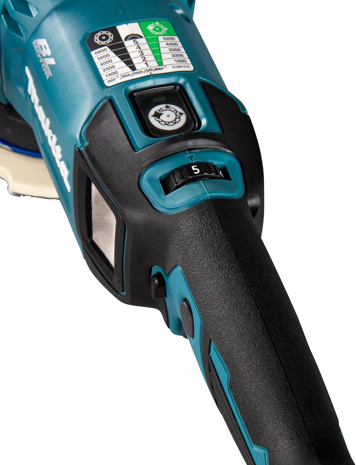 Pulidora excéntrica Makita DPO600TKX1, 1 batería más cargador en maletín de transporte, azul, 18 V / 5,0 Ah