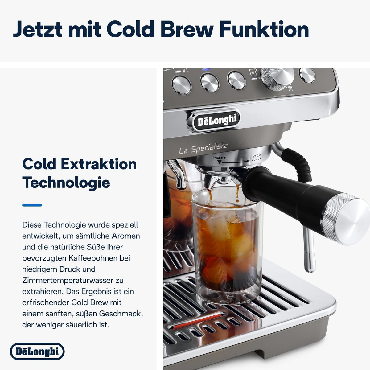 Cafetera espresso De'Longhi La Specialista Arte EC9155.MB con portafiltro y molinillo, 8 niveles de molienda, 15 bares, 3 niveles de temperatura, boquilla para espuma de leche, 1300 W, depósito de 1,5 l, acero inoxidable/negro, incluye kit de barista