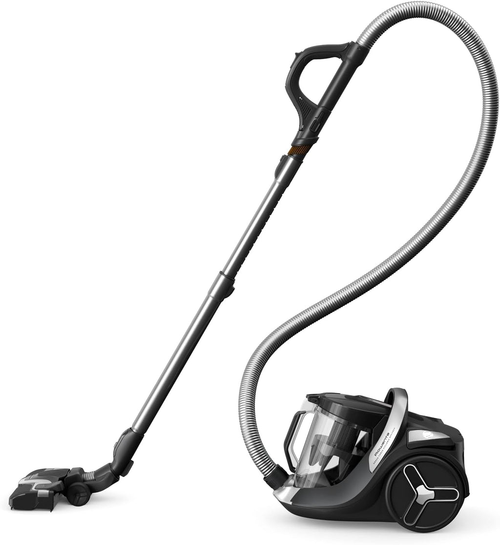 Aspiradora sin bolsa Rowenta, Motor de consumo ultra bajo, Ecodiseño, Sistema de filtración de alta eficiencia, Ultra silenciosa, Fabricada en Francia, Green Force Cyclonic Effitech+ RO7C66EA