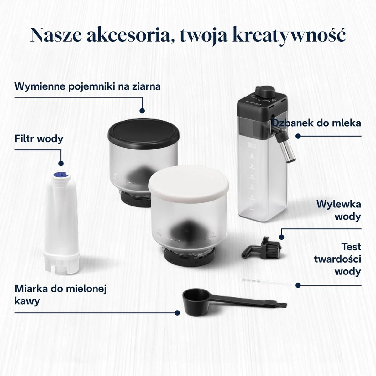 De'Longhi Rivelia EXAM440.55.W, superautomatyczny ekspres do kawy z LatteCrema Hot, automatyczny spieniacz do mleka, kompaktowy rozmiar, 16 przepisów, kolorowy ekran dotykowy, arktyczna biel