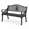 Banco de jardín de hierro fundido, 120 cm, negro