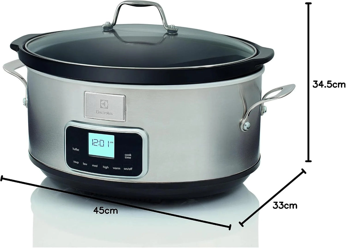 Electrolux ESC7400 Wolnowar – wolnowar ze stali nierdzewnej z 6 wstępnie zdefiniowanymi programami, 235 W, 6,6 l