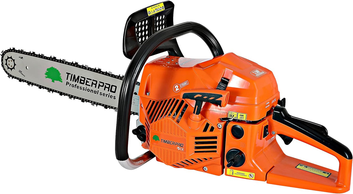 Motosierra térmica 62 cc, espada de 50 cm con 2 cadenas + funda de transporte
