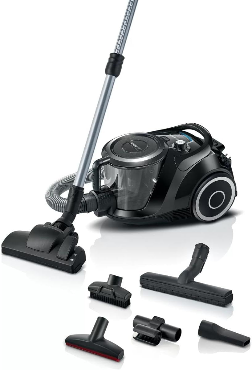 Aspiradora sin bolsa Bosch Serie 6 BGC41X36, aspiradora de trineo, ideal para alérgicos, filtro higiénico, boquilla para parqué, alfombras y baldosas, gran potencia de succión, silenciosa, 700 W, azul