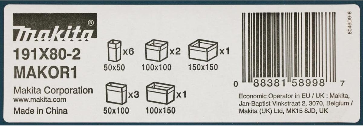Juego organizador tipo MAKPAC clipable y apilable - MAKITA 191X80-2