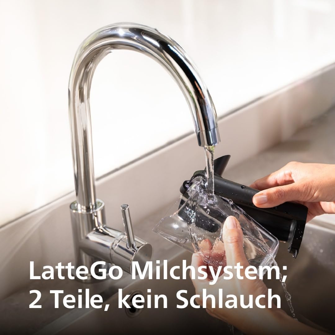 Cafetera superautomática Philips Serie 5500 – Sistema de leche LatteGo, 20 especialidades de café frías y calientes, 40% más silenciosa con SilentBrew, QuickStart, Negro/Gris (EP5544/50)