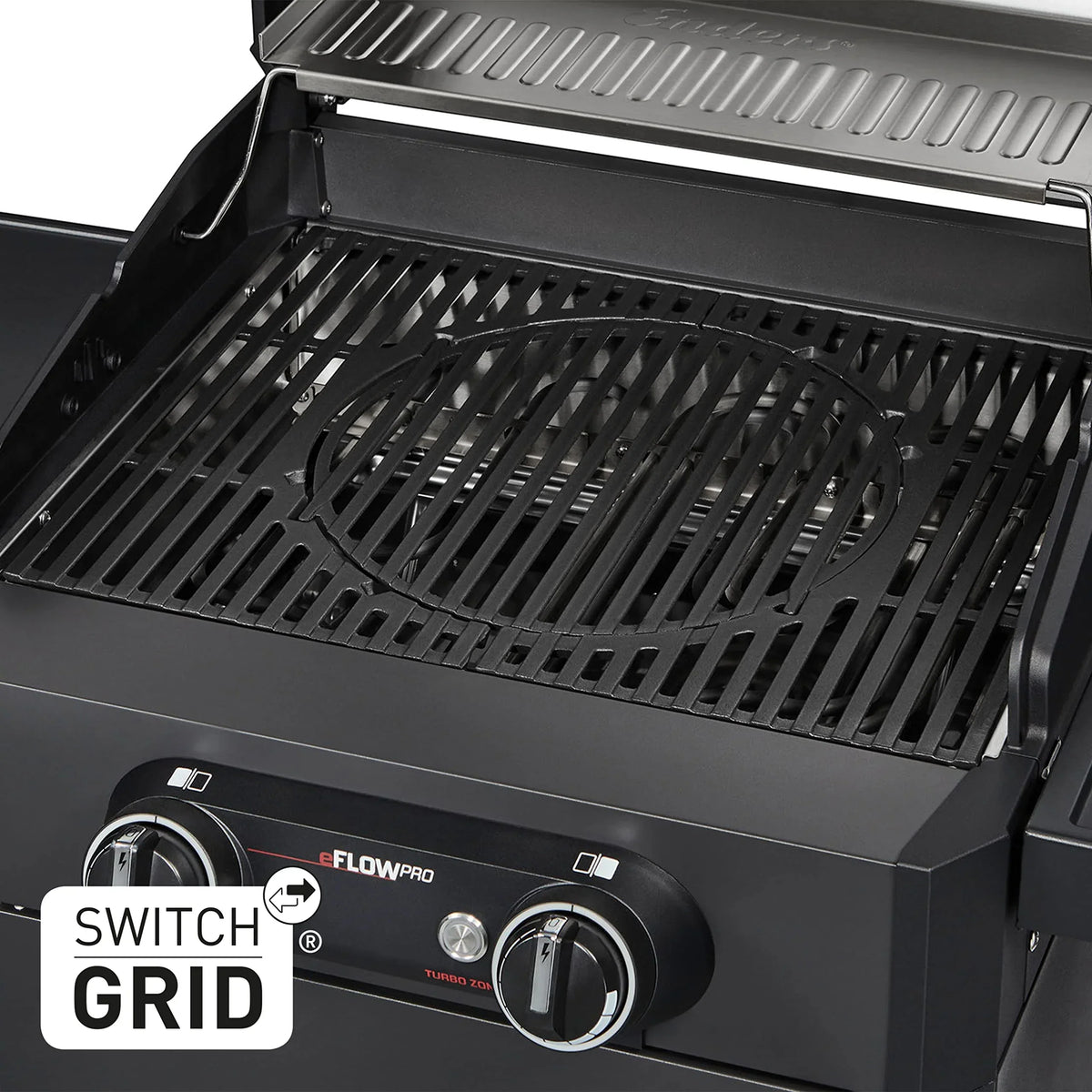 Parrilla eléctrica eFLOW PRO 2 TURBO 3000 W 230 V Turbo-Zone Switch Grid 2000 cm² superficie de cocción barbacoa con carro