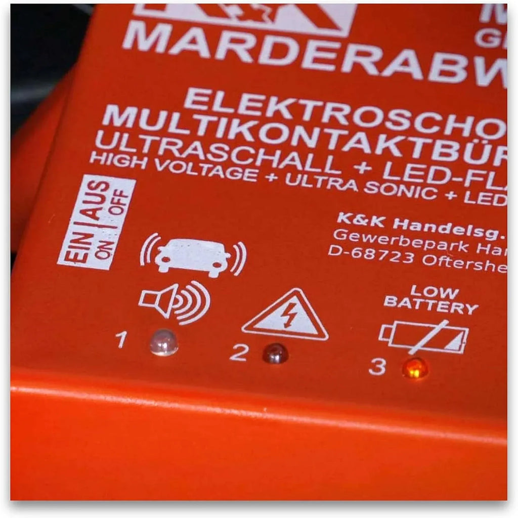 Dispositivo repelente de martas M9700, alta tensión, ultrasonido, 360°, IP67, funciona con batería, cable de conexión, unidad de control