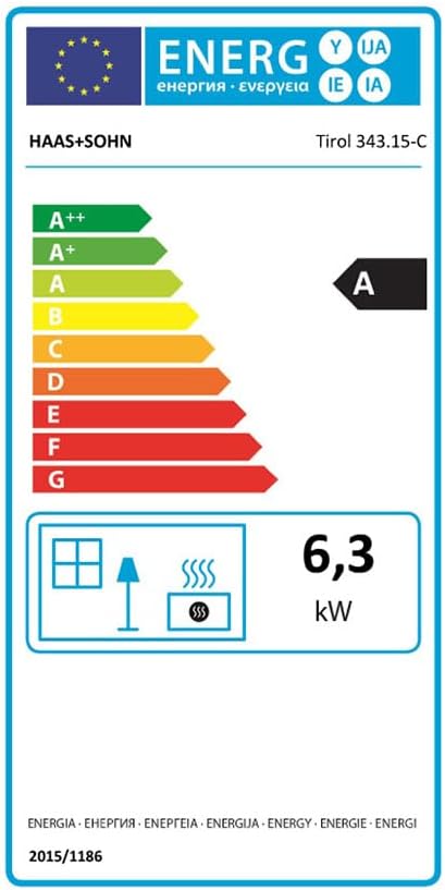 Haas+Sohn | Estufa de leña Tirol 343.15-C negro perlado/crema | 6 kW