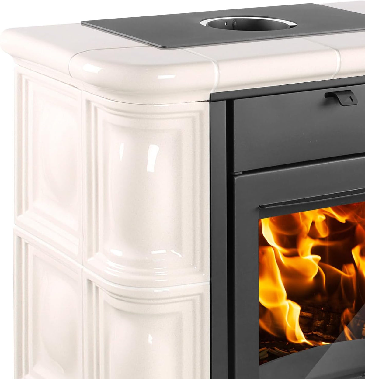 Haas+Sohn | Estufa de leña Tirol 343.15-C negro perlado/crema | 6 kW