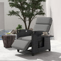 UDPATIO Sillón de ratán para jardín, reclinable, tumbona ajustable a 150°, con respaldo ajustable, fundas y cojines extraíbles, impermeable, para interior y exterior - Gris