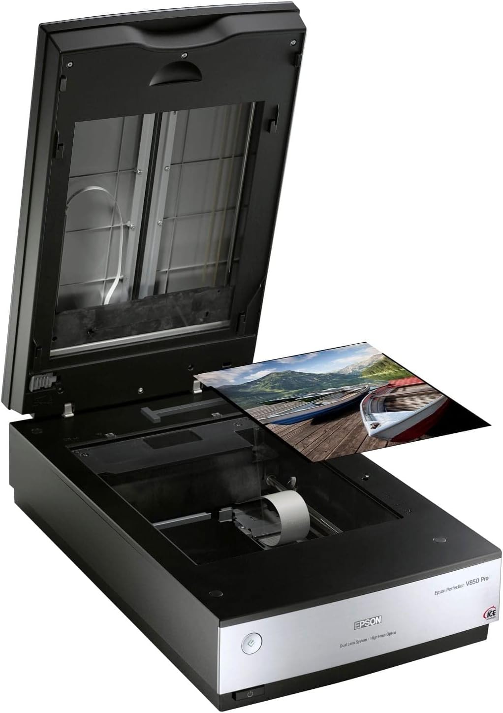 Epson Perfection V850, escáner fotográfico profesional, escáner para digitalizar fotos, documentos, diapositivas y negativos, escáner de cama plana de alta resolución, negro/plata
