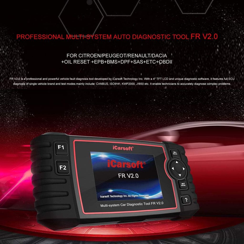 Herramienta de diagnóstico OBD II Icarsoft FR V2.0 ICFRV2 Adecuado para (Marca de coche): Universal Sin restricciones 1