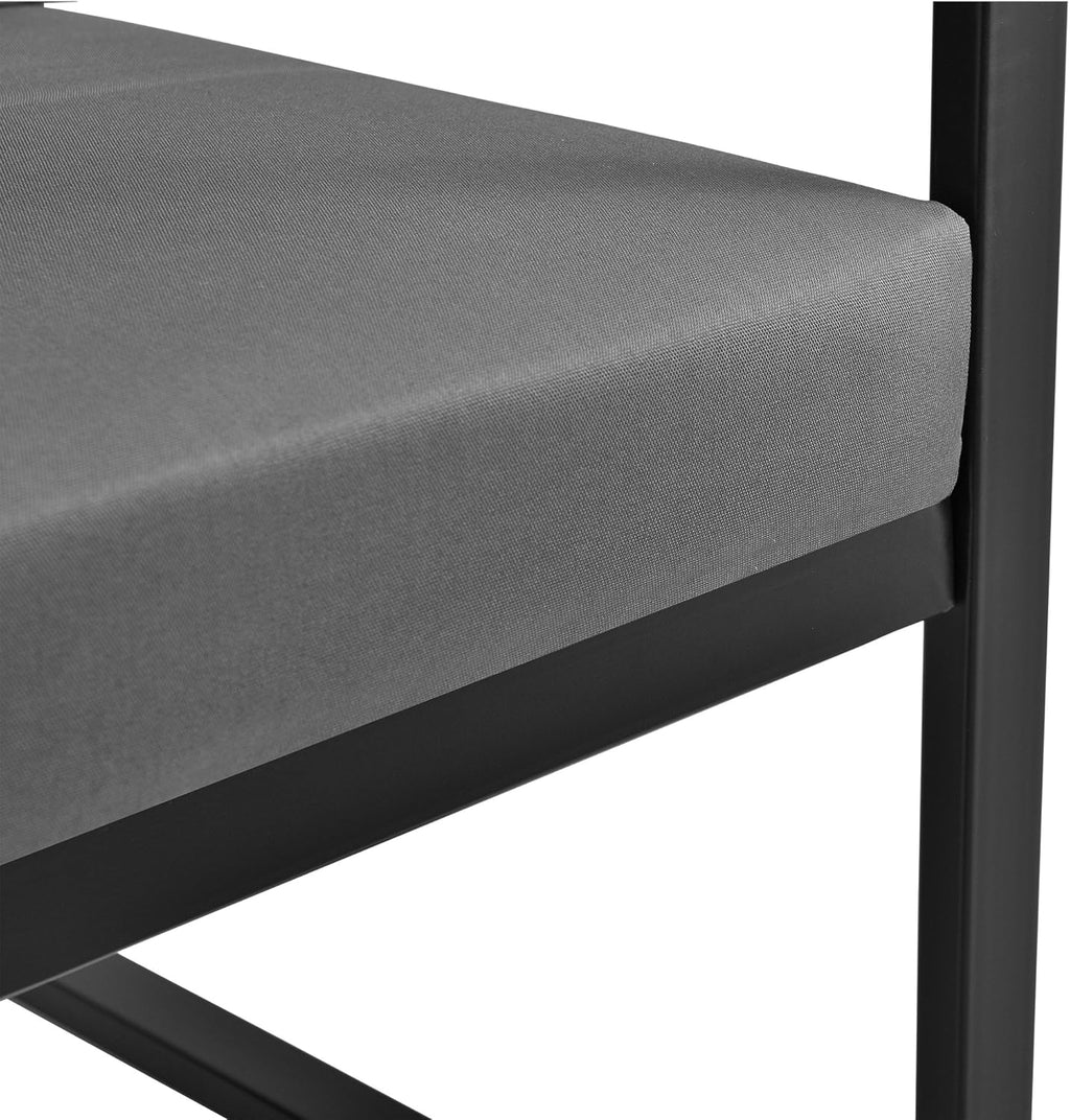 casa.pro Banco de jardín 'Lerum' 70 x 114 x 60 cm Sofá de jardín Banco Banco de parque Banco de asiento Lounge Hierro Negro/Gris oscuro