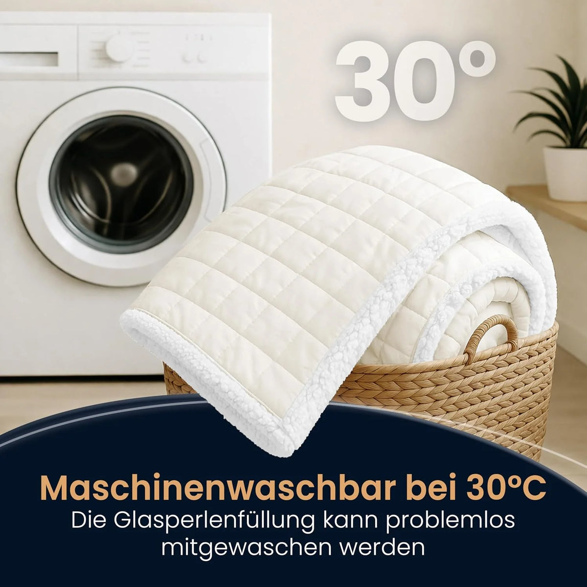 ELONEO koc obciążeniowy Sherpa Fleece 200x200 cm z 11 kg, certyfikowany Oeko-Tex, koc obciążeniowy, koc relaksacyjny i koc przeciwstresowy, biały